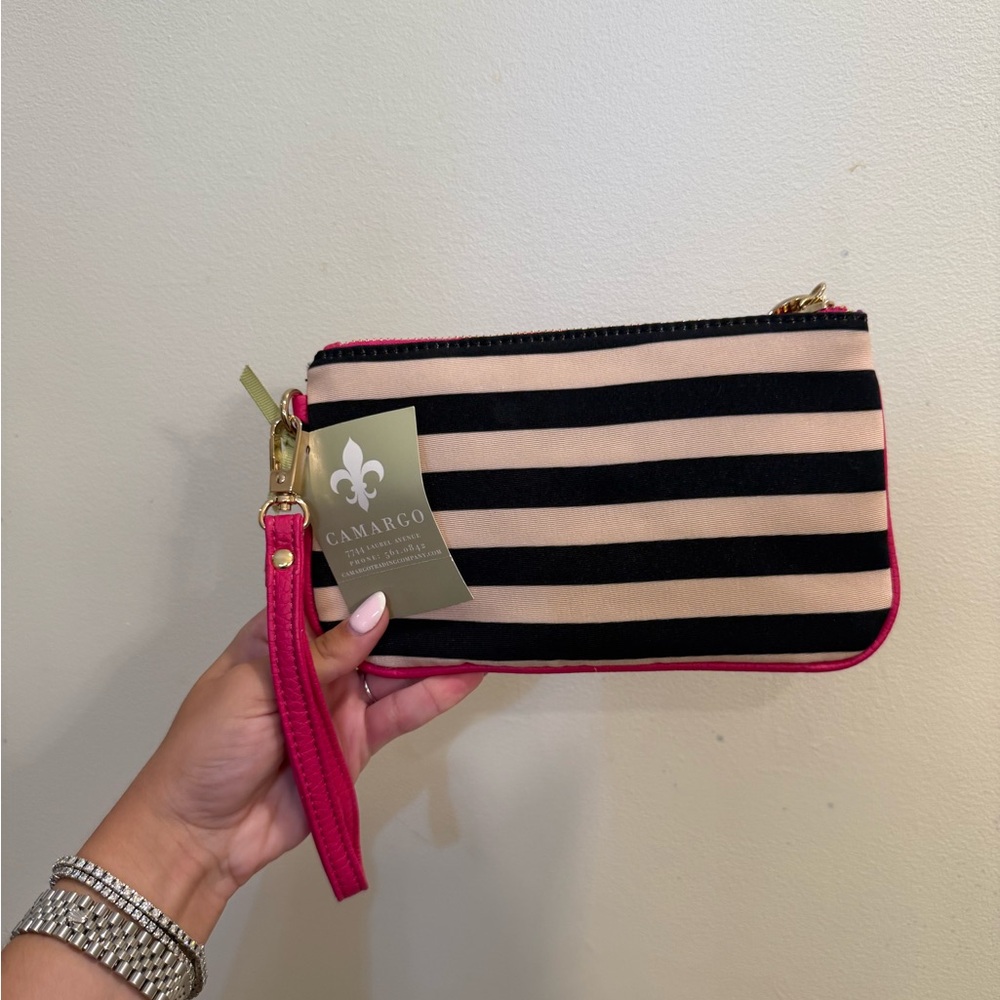 Black and White Striped Women's Clutch